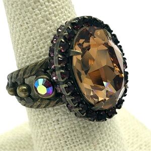 Sorrelli Crystal Oval Band Ring